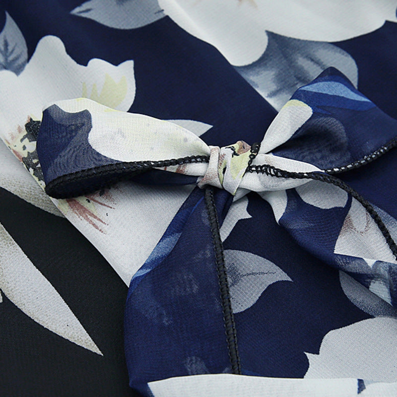 Women Fashion Casual Floral Printing Chiffon A- Line Skirt