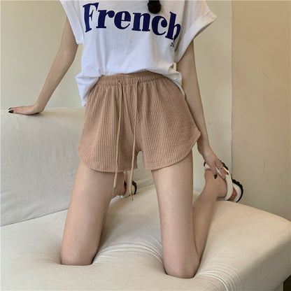 Pantalones cortos deportivos holgados e informales para correr, fitness, de pierna ancha y cintura alta, de corte A, talla grande para mujer