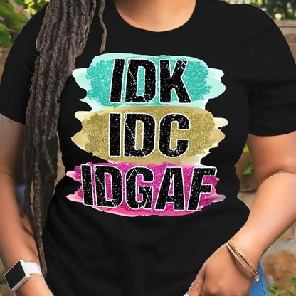 Camiseta informal de manga corta con estampado de dibujos animados para mujer