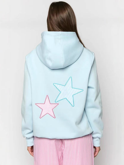 Women Fashion Casual Star Embroidered Long-Sleeve Hoodies
