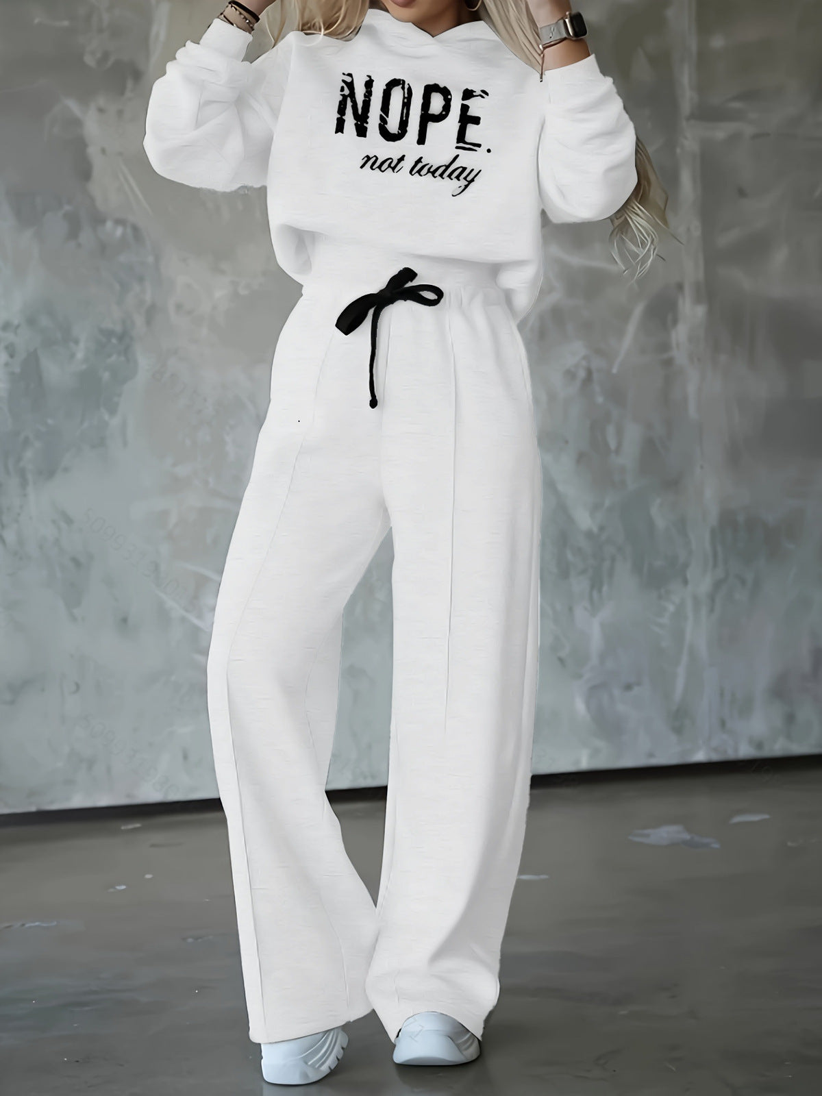 Autumn And Winter Athleisure Women Fashion Casual Letter Hoodie Sports Thickened Pants Two-Piece Set