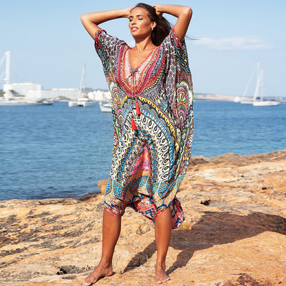 Traje de baño de playa estampado para mujer, estilo casual, para vacaciones