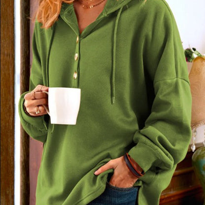 Sudadera con capucha de algodón de color liso para mujer, informal, de invierno, de talla grande