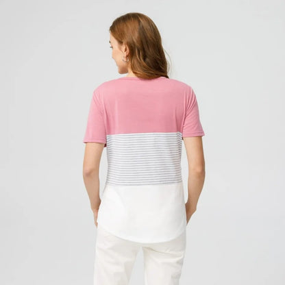 Maternity Casual Comfortable Round Neck Short Sleeve Breastfeeding Top
