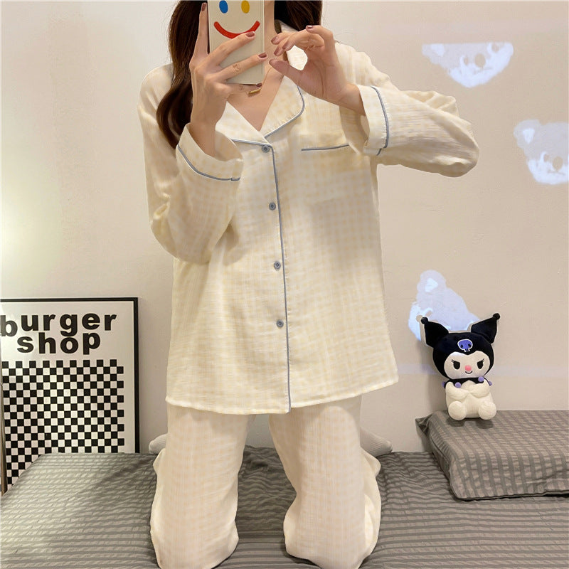 Women Casual Long Sleeve Trousers Pajamas Set