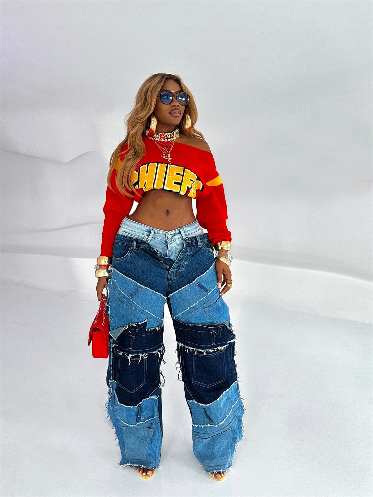 Autumn Winter Casual Street Fashion Letter Color Contrast Fashion Knitted Crop Sweater