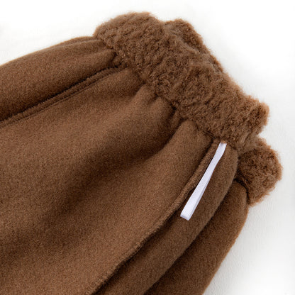 Women Fashion Casual Lamb Fleece High-Waist Wide Leg Shorts