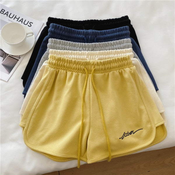 Cotton Sports Women Summer Loose Pajama High Waist Casual Wide Leg Shorts
