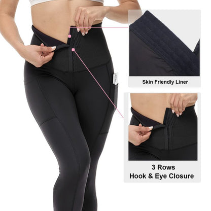 Women Fashion Casual Tight High-Waist Pocket Yoga Pants