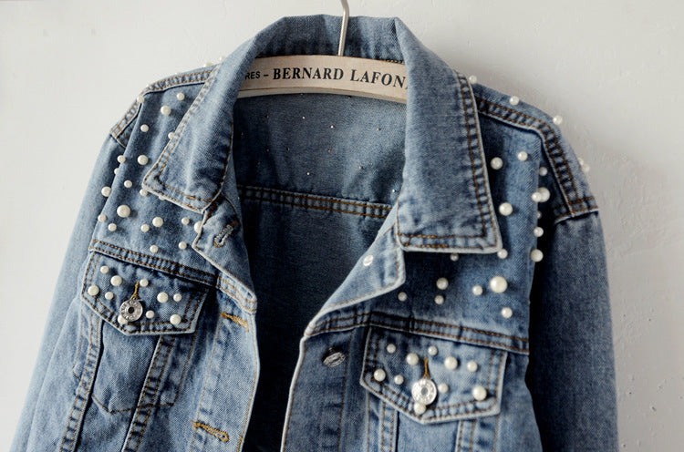 Chaqueta vaquera holgada de manga larga con botones y corte atrevido para mujer, talla grande