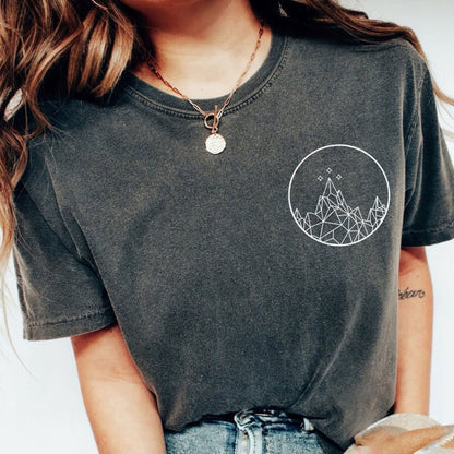Camiseta de manga corta con cuello redondo y estampado informal para mujer