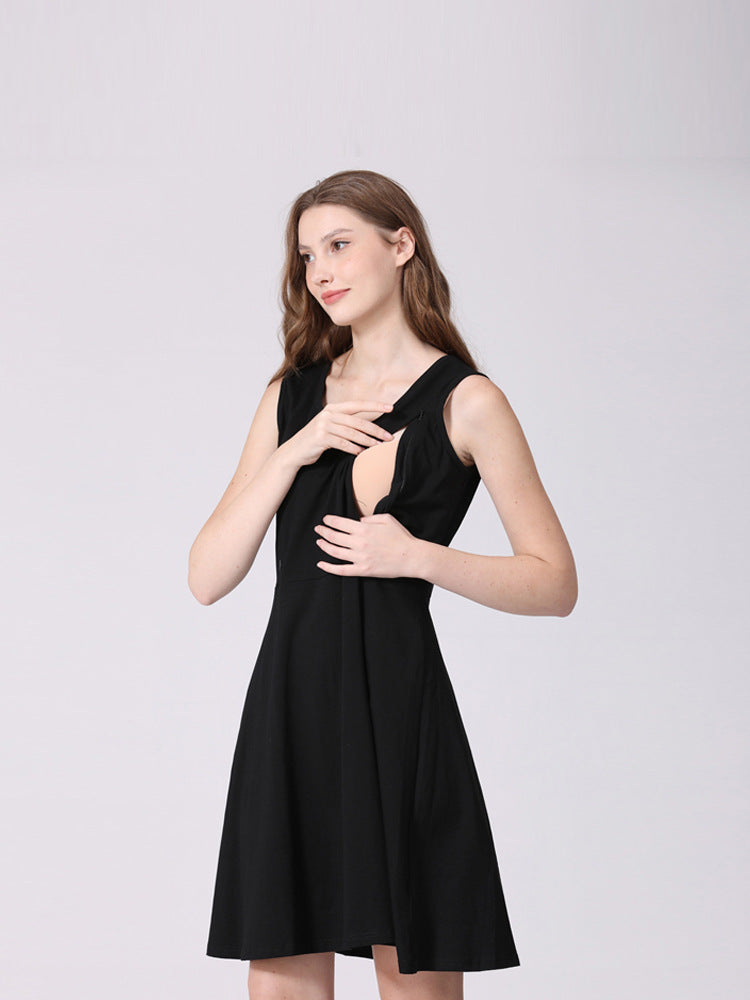 Vestido de lactancia con estampado floral informal de moda de verano para mujeres embarazadas