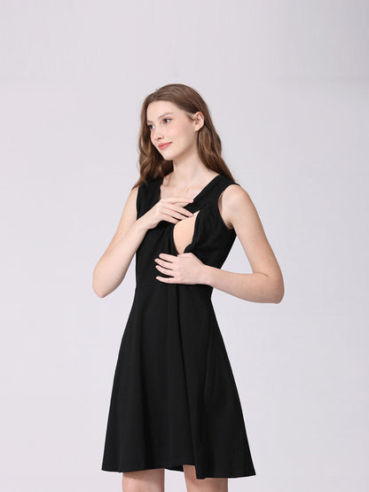 Vestido de lactancia con estampado floral informal de moda de verano para mujeres embarazadas