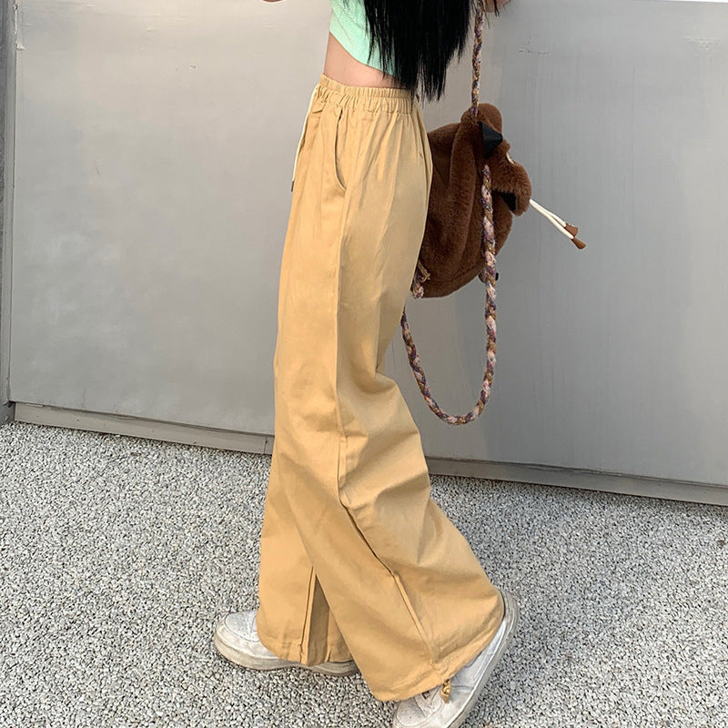 Plus Size Women Casual High Waist Loose Comfortable Straight Casual Cargo Pants