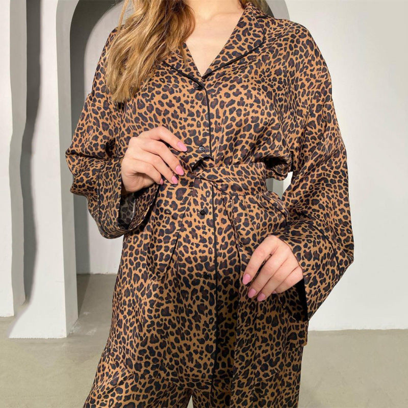 Women Casual Leopard Print Pajamas