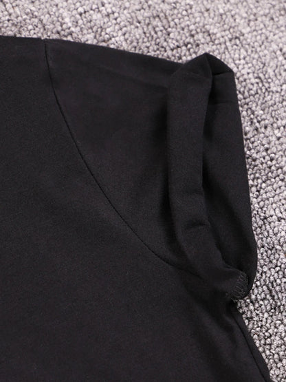 Camiseta informal de manga corta con cuello redondo y estampado de calavera para mujer