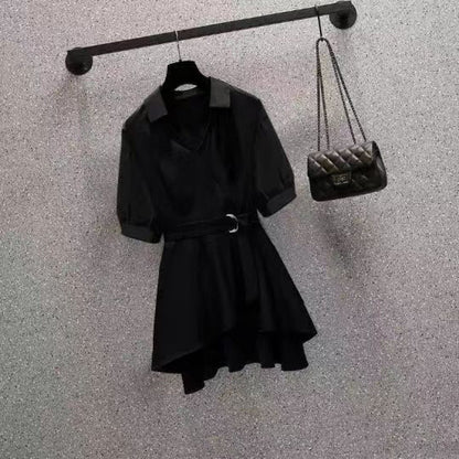 Blusa holgada informal de manga larga con cuello en V y color liso para mujer, talla grande