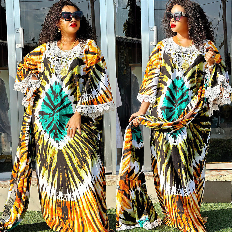 Women Casual Loose Graphic Print Plus Size Dress