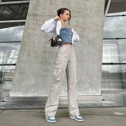 Women Fashion Casual Olive High Waist Overalls