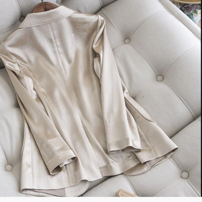 Blazer de gasa suave informal minimalista a la moda para mujer