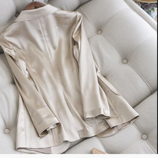 Blazer de gasa suave informal minimalista a la moda para mujer