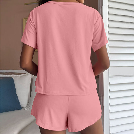Conjunto de dos piezas de top y pantalones cortos con estampado de letras informales a la moda de verano para mujer