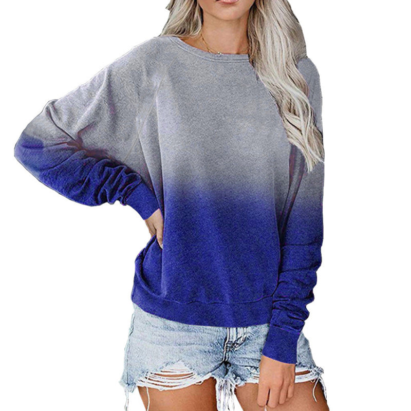 Women Casual Gradient Long Sleeve Sweatshirt