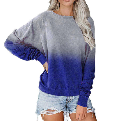 Women Casual Gradient Long Sleeve Sweatshirt
