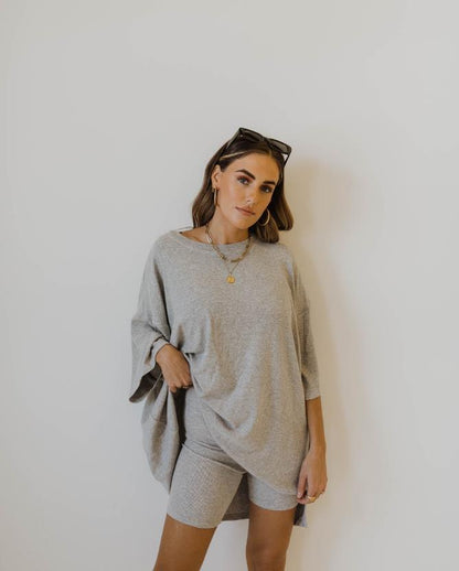 Casual Fashion Women Solid Color Loose T-Shirt And Shorts Set