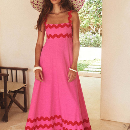 Women Casual Spring And Summer Vacation Printed Maxi Long Dress