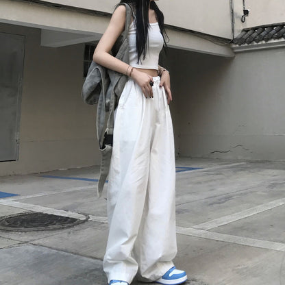 Summer Women Fashion Casual Loose High Waist Pants