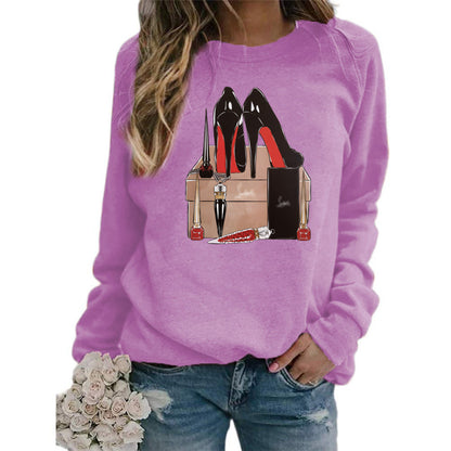 Sudadera con capucha de manga larga y cuello redondo con estampado informal a la moda para mujer