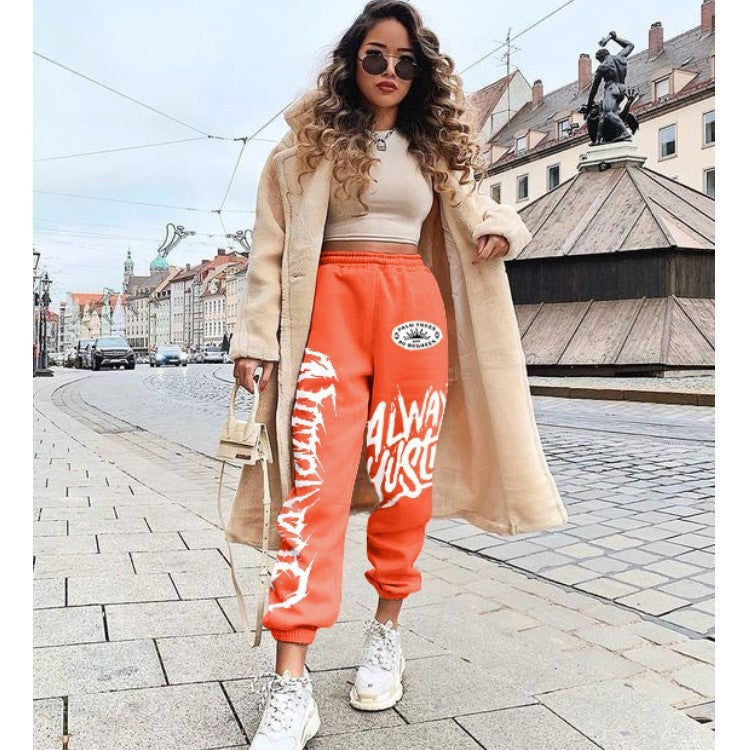 Athleisure Casual Street Fashion Street Women Letter Thickened Sweatpants