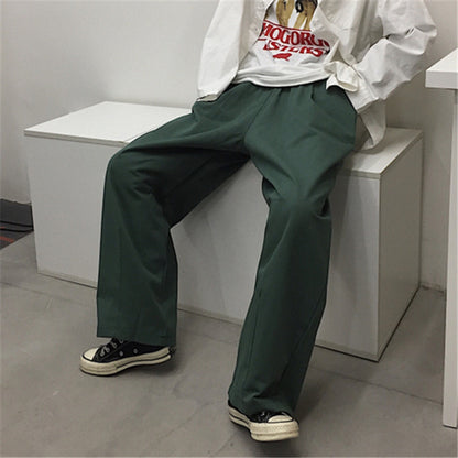Plus Size Women Casual Loose Wide-Leg Solid Color Cargo Pants
