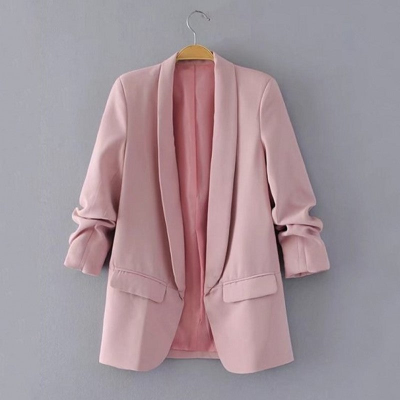 Blazer casual de color sólido de moda para mujer