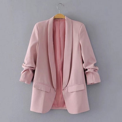 Blazer casual de color sólido de moda para mujer