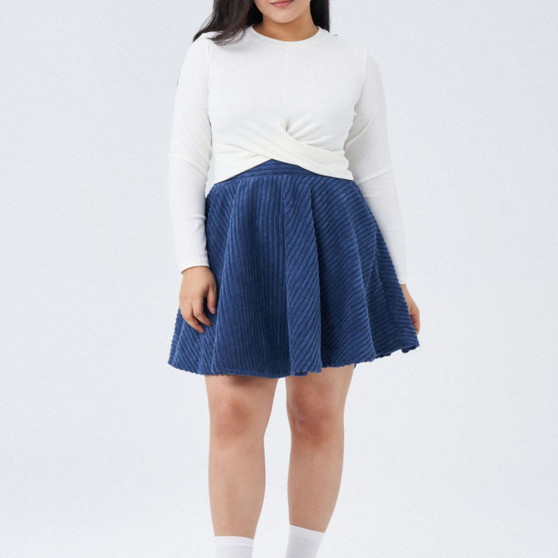 Women Fashion Casual Solid Color Long Sleeve Plus Size Crop Top