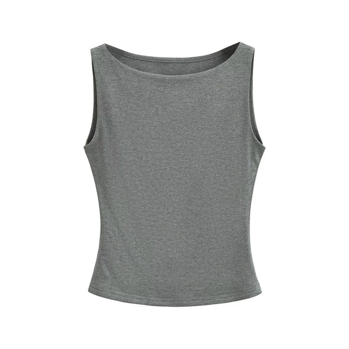 Women Casual Solid Color Sleeveless Slim-Fit Tank Top