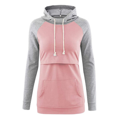 Pregnant Women Fashion Casual Hooded Long Sleeve Breastfeeding Sweatshirt