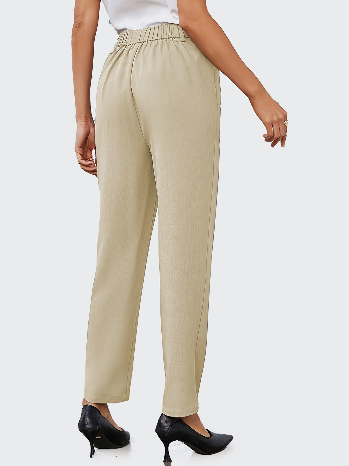 Women Fashion Casual Solid Color Straight Pants