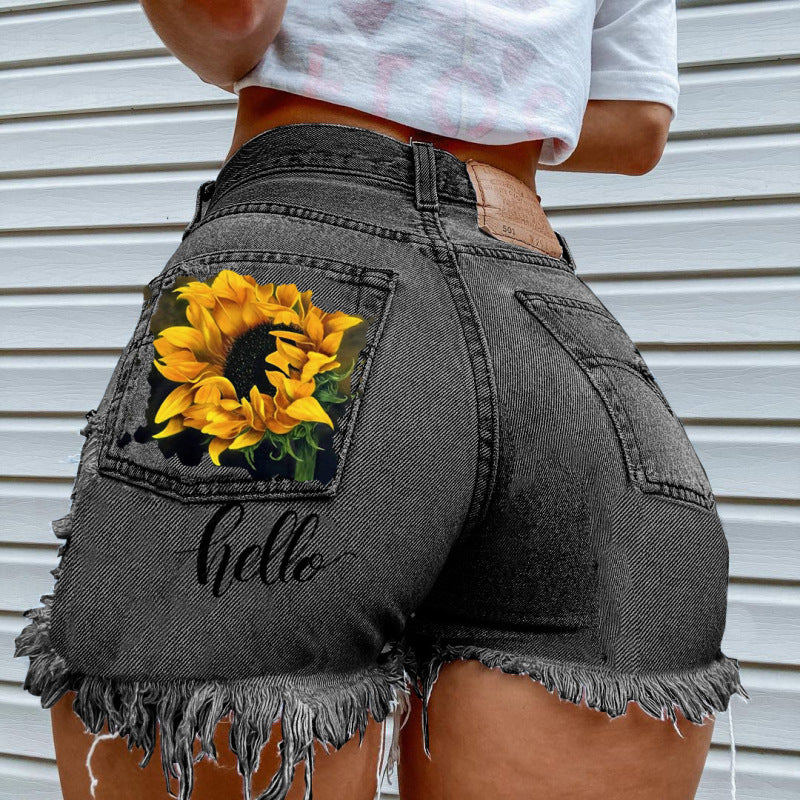 Women Summer Loose Edgy Vintage Casual High Waist Denim Shorts
