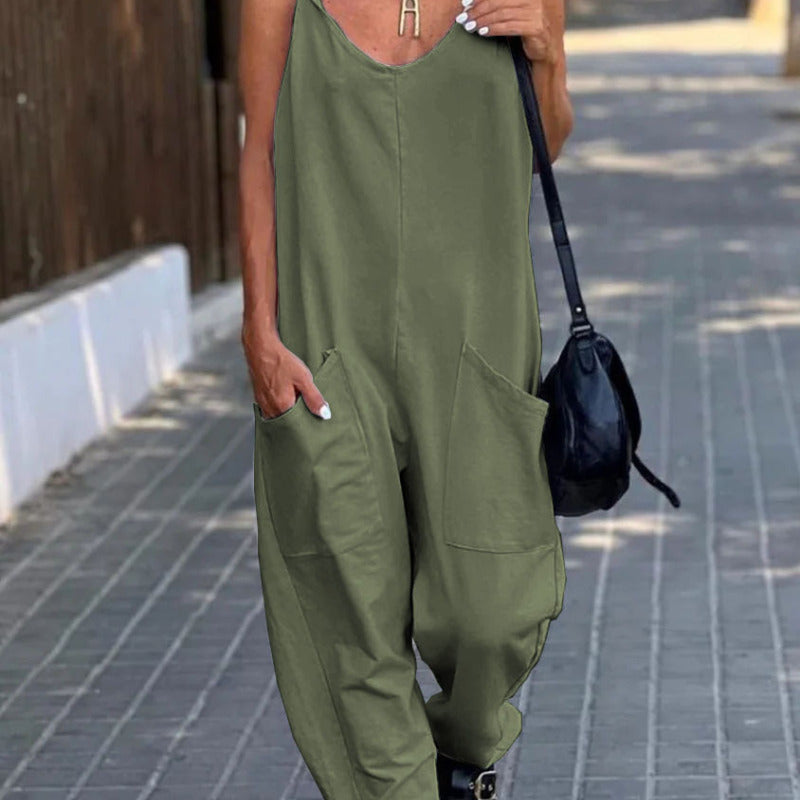 Women'S Fashion Casual Loose Suspender Jumpsuit