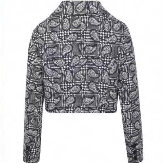 Blazer de manga larga ajustado con estampado informal a la moda para mujer