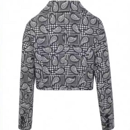 Blazer de manga larga ajustado con estampado informal a la moda para mujer