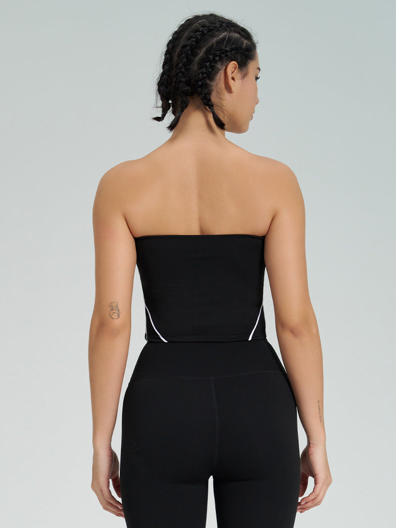 Top deportivo de yoga con doble exfoliación, informal, a la moda para mujer