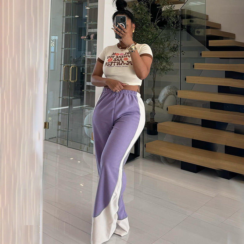 Women Retro Casual Straight Dosing Loose Wide-Leg Pants