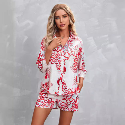 Vacation Women Casual Floral Print Shorts Set