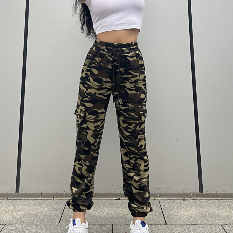 Street Women Casual Camouflage Print Cargo Pants