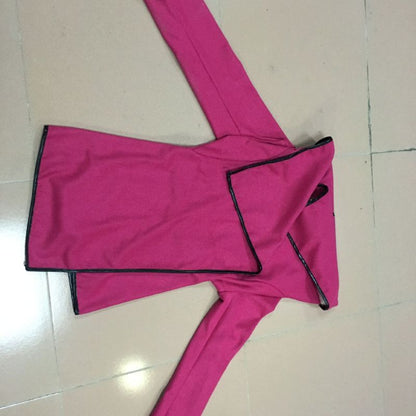 Women Fashion Casual Long Sleeve Heap Collar Irreguar Surplice Coat