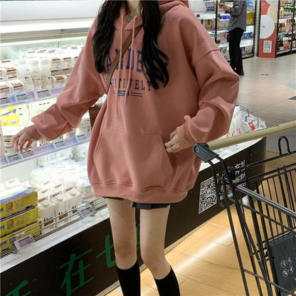 Sudadera con capucha informal de invierno para mujer con forro polar